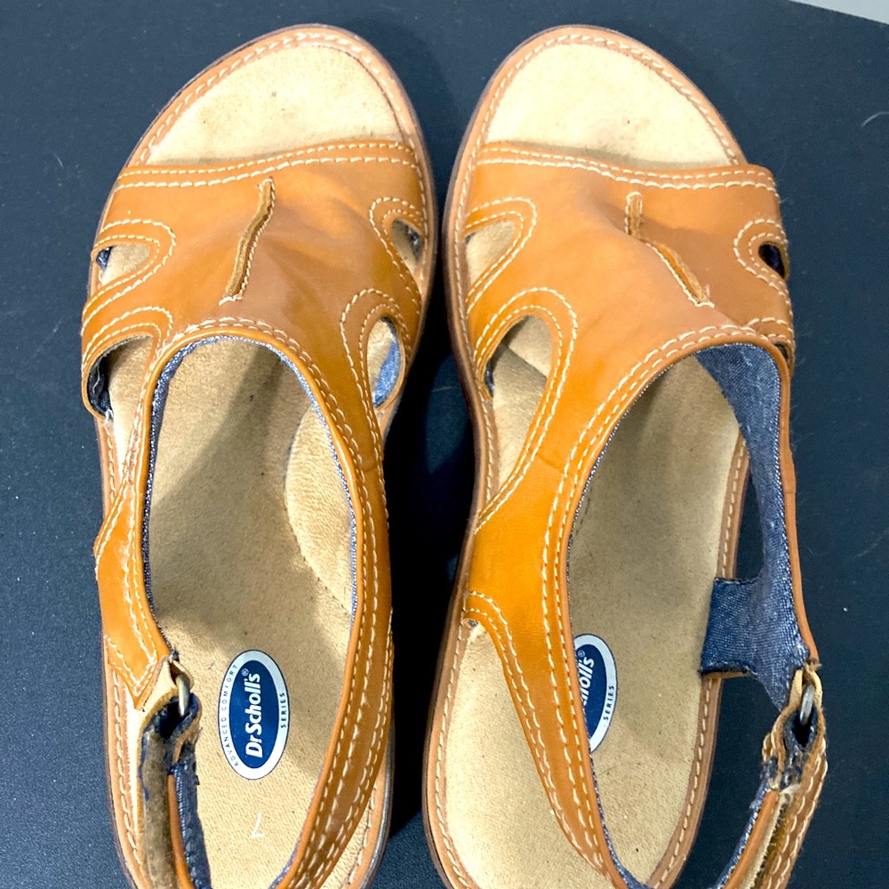Dr. Scholl's Women's Tan Leather Slingback Sandals